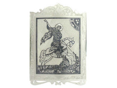 Серебряная икона «Георгий Победоносец»